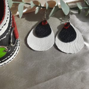 Leather teardrop earrings